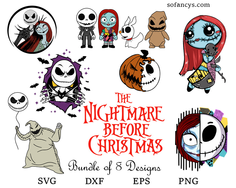 The Nightmare Before Christmas Characters Svg Bundle for Nightmare Before Christmas Characters Printable