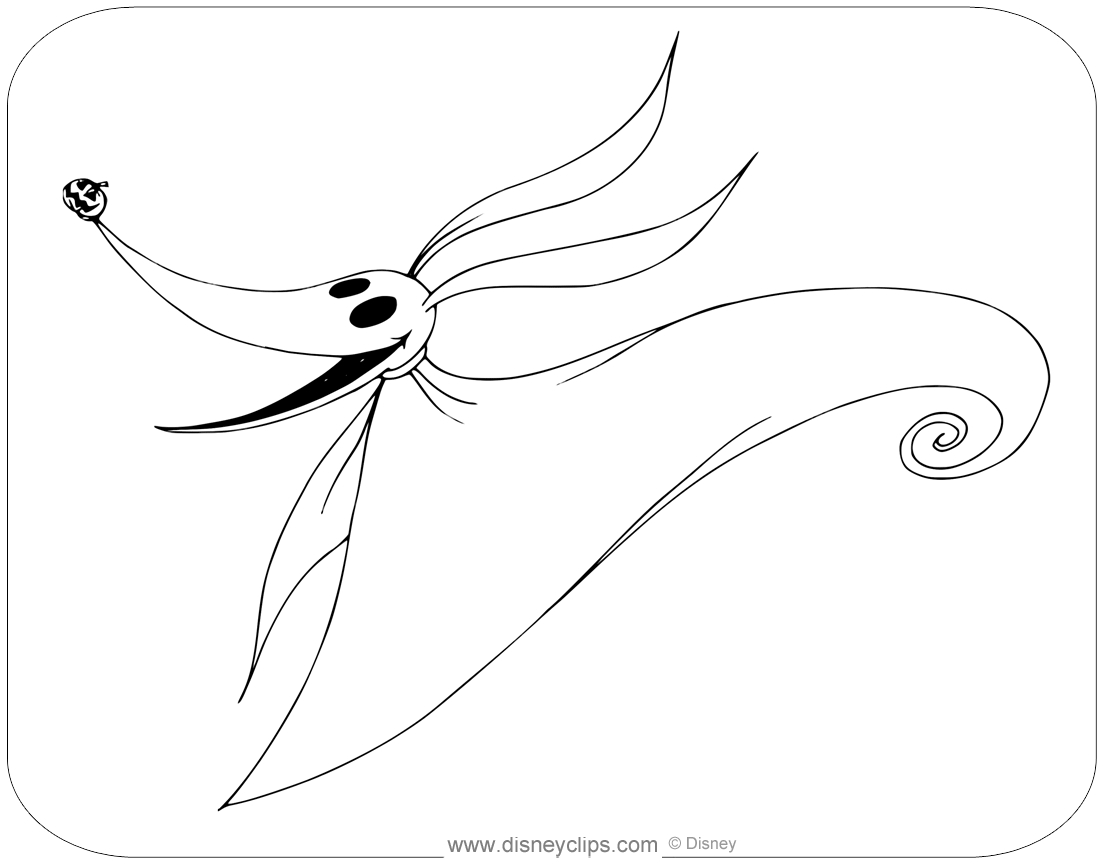 The Nightmare Before Christmas Coloring Pages (2) | Disneyclips inside Nightmare Before Christmas Zero Printable