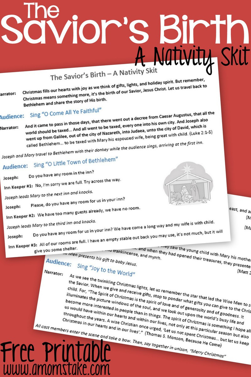 The Savior'S Birth: A Nativity Skit Script With Music – Free within Printable Christmas Plays For Church
