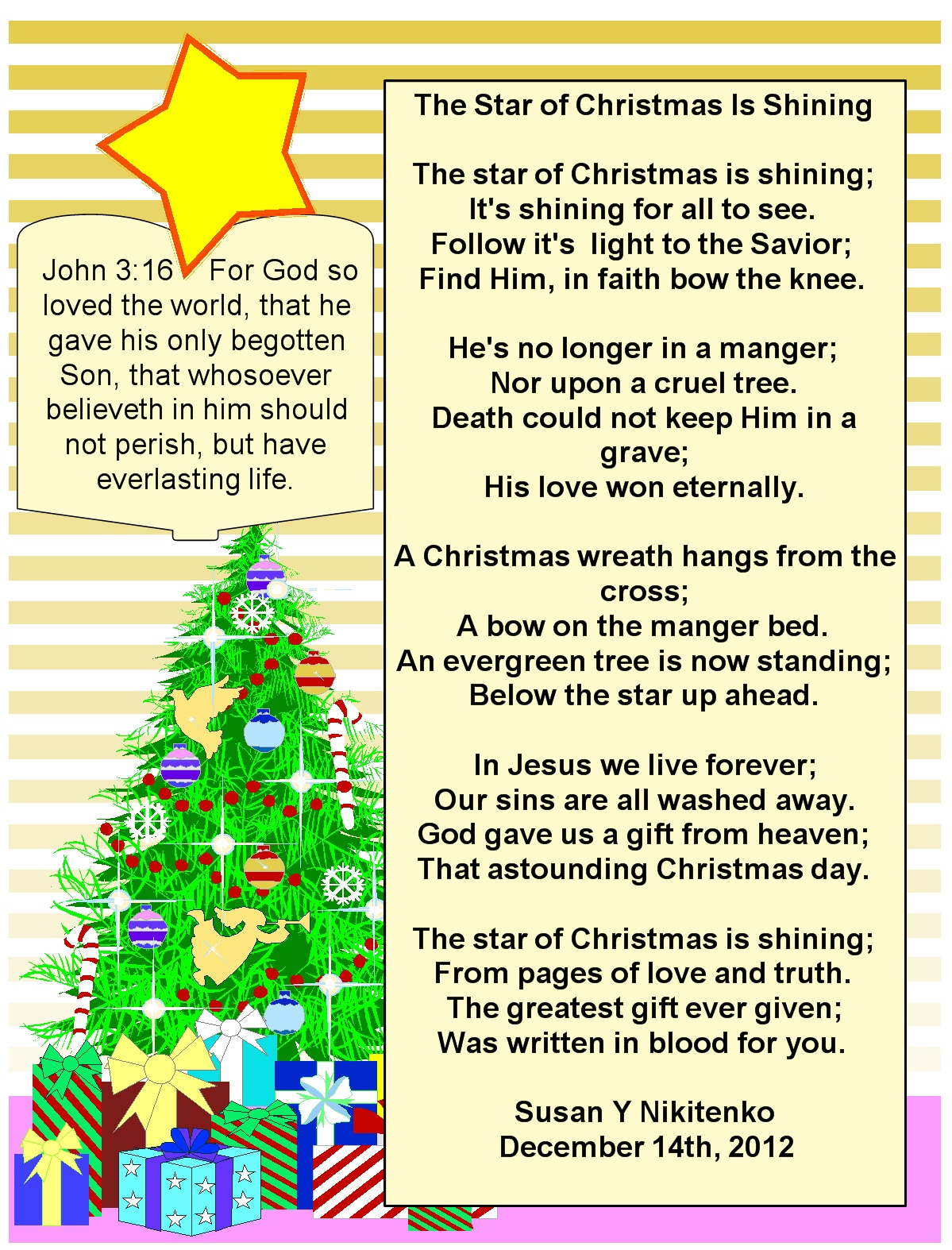 The Star Of Christmas Is Shining with regard to Christmas Star Poem Printable