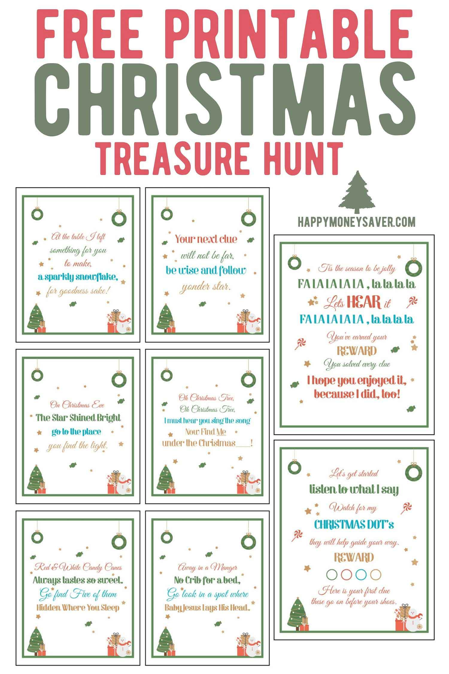 The Ultimate Christmas Treasure Hunt + Free Printable in Free Christmas Scavenger Hunt Clues Printable