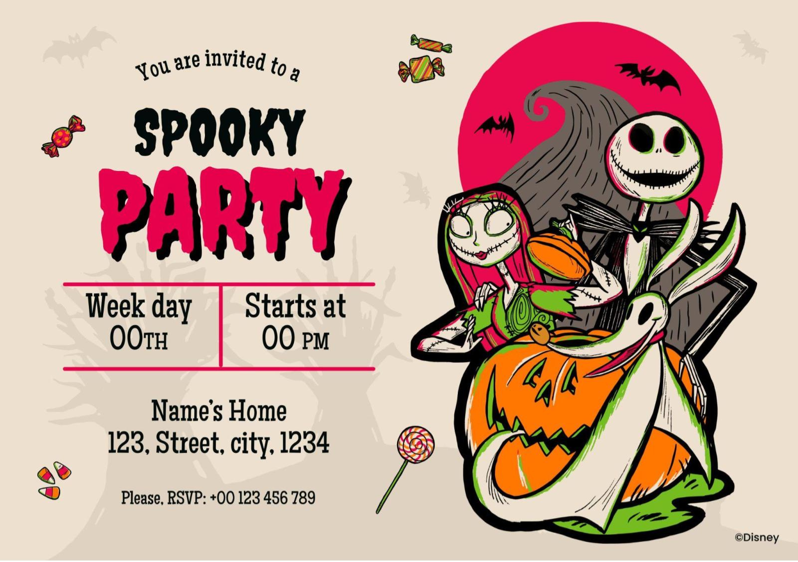 Tim Burton&amp;#039;S The Nightmare Before Christmas Halloween pertaining to Downloadable Free Printable Nightmare Before Christmas Invitation Template