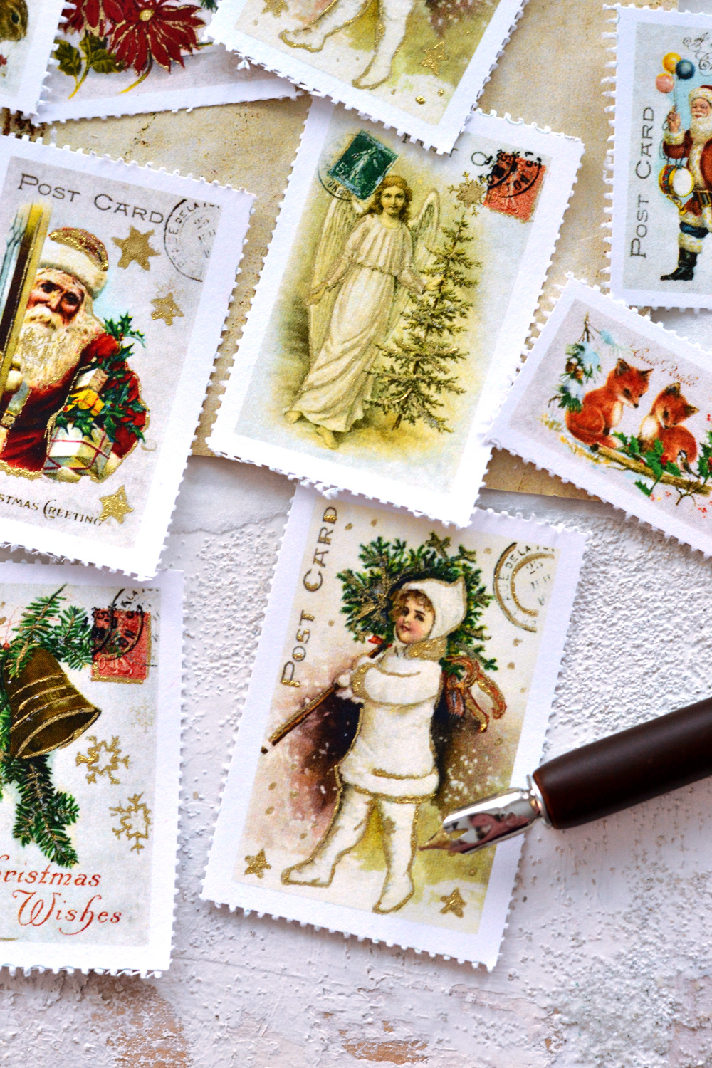 Vintage Christmas Stamps Printable! - The Graphics Fairy throughout Free Printable Christmas Stamps