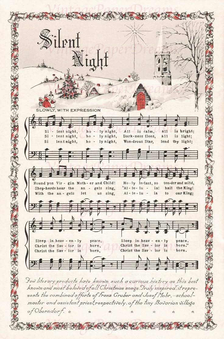 Vintage Printable Christmas Carol Sheet Music Pdf • Traditional for Printable Christmas Carol Sheet Music