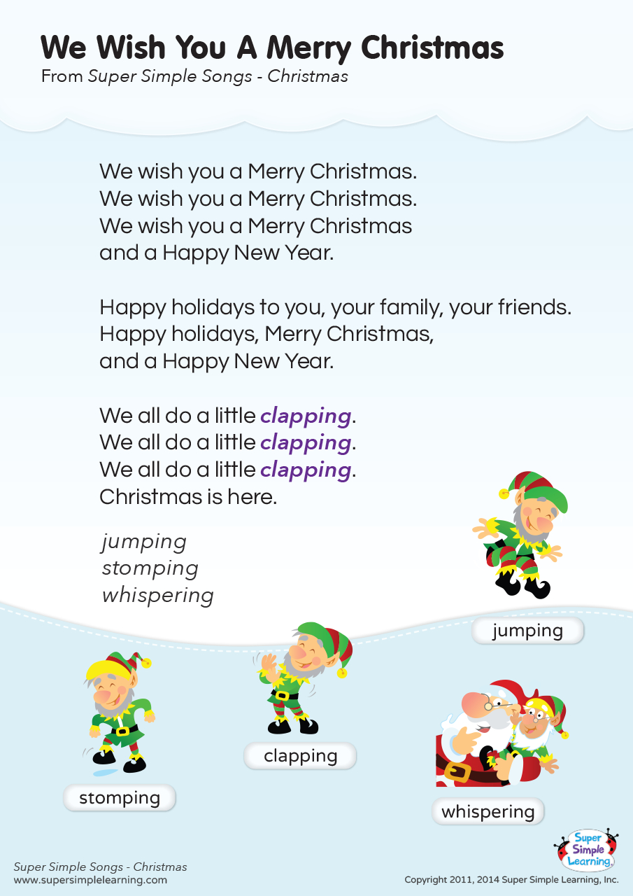 We Wish You A Merry Christmas Lyrics Poster - Super Simple with regard to Free Printable Christmas Carol Lyrics