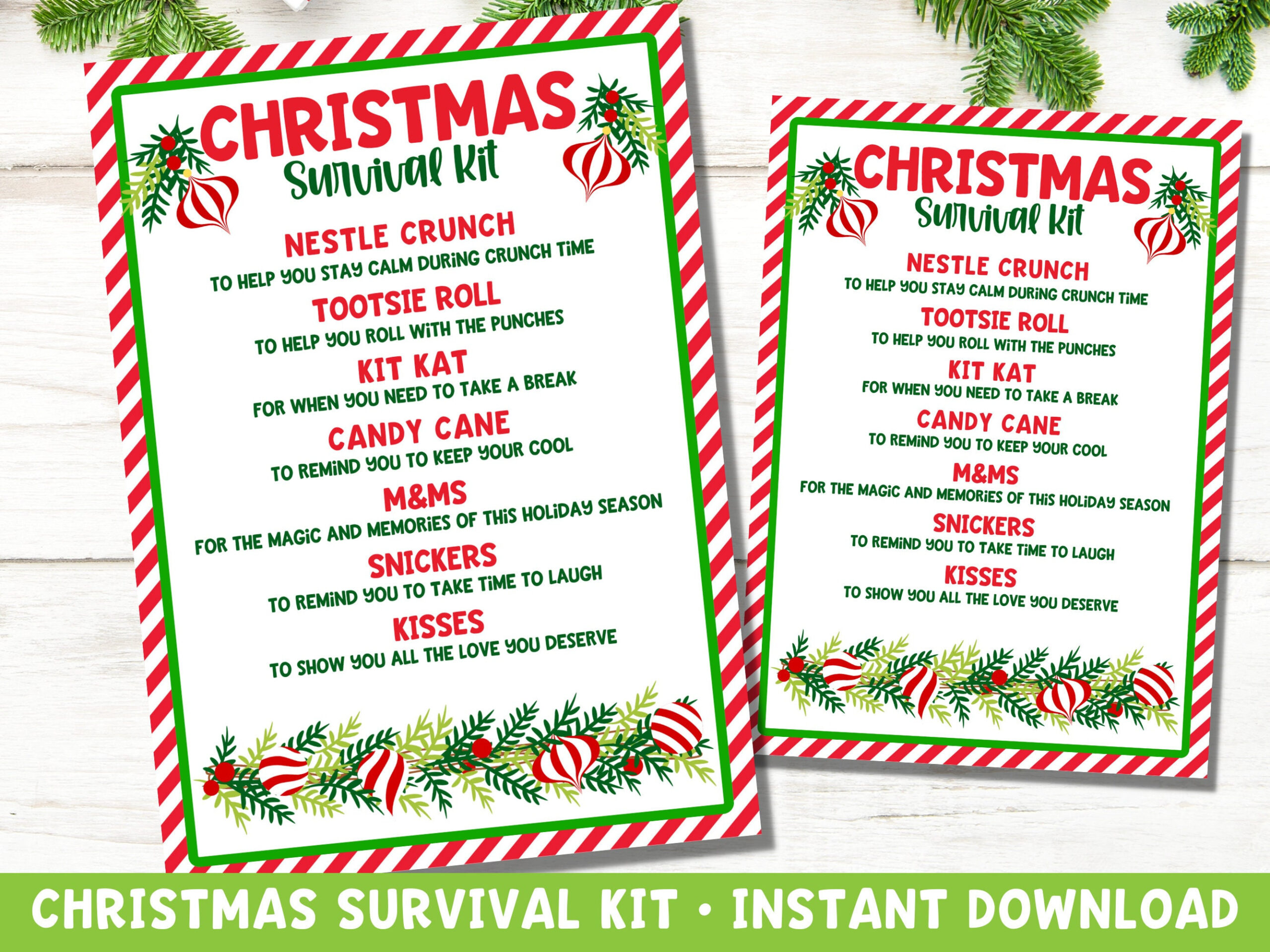 Weihnachten Survival Kit Geschenkanhänger: Druckbare Goody Bag with regard to Christmas Survival Kit Printable