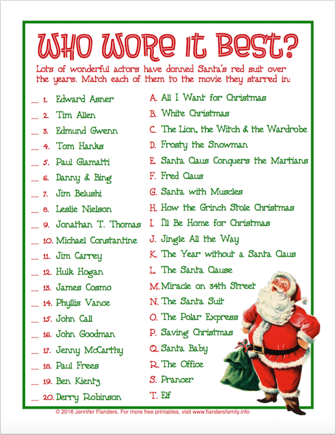 Who Wore It Best? Christmas Party Game - Flanders Family Home Life in Free Printable Christmas Games For Family