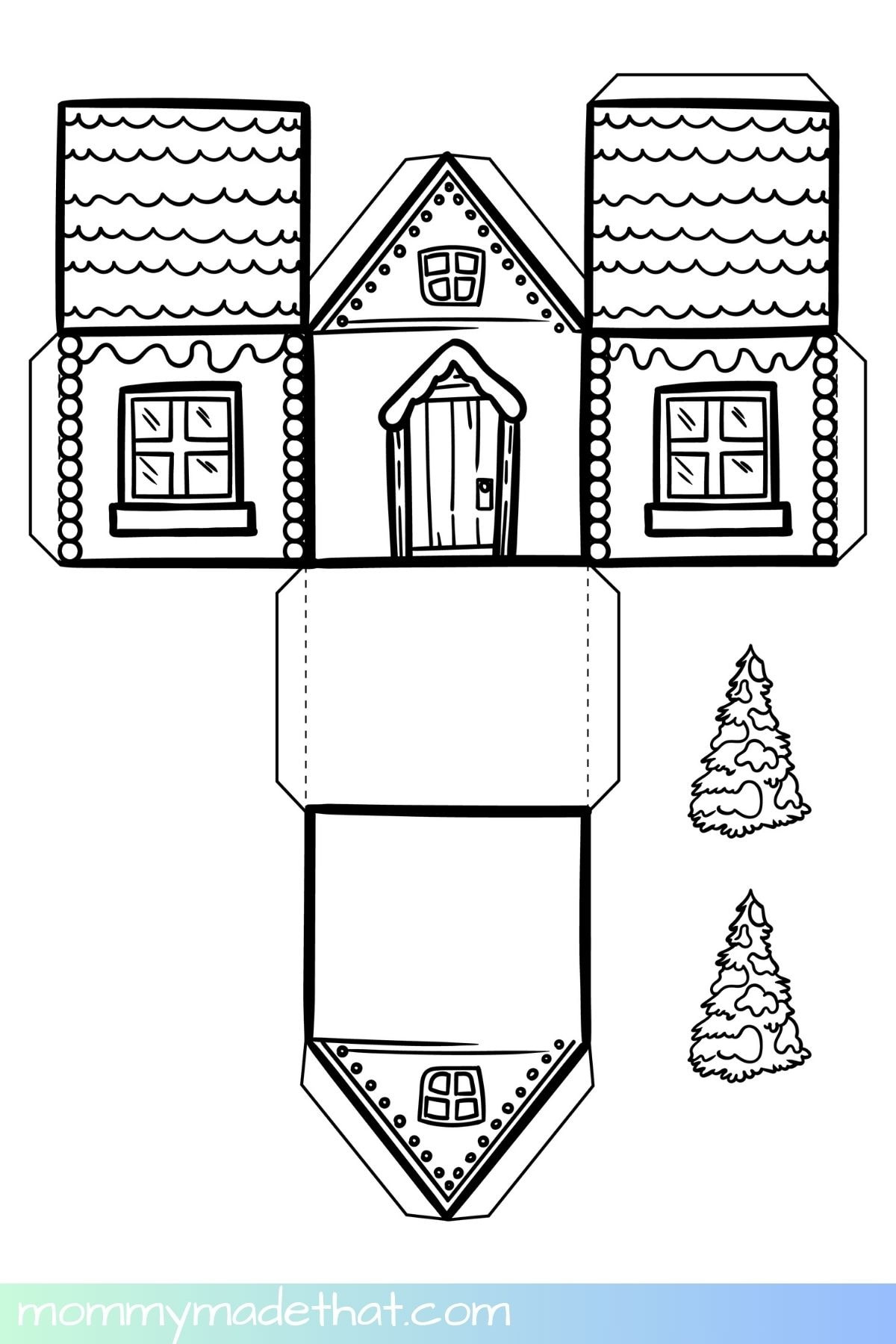 Winter Paper House Templates (Free Printables) inside Printable Christmas House Template