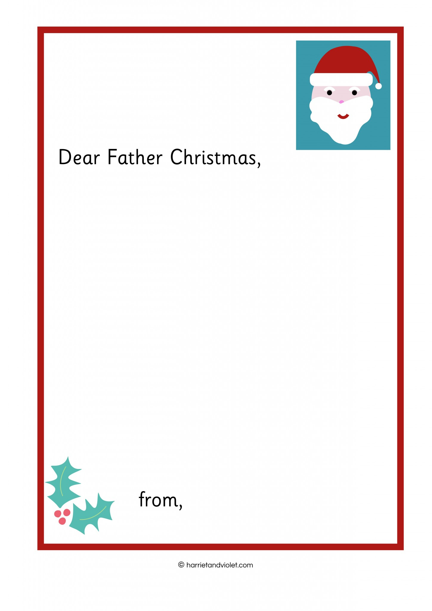 Writing A Letter To Father Christmas - Printable Teaching pertaining to Letter To Father Christmas Printable