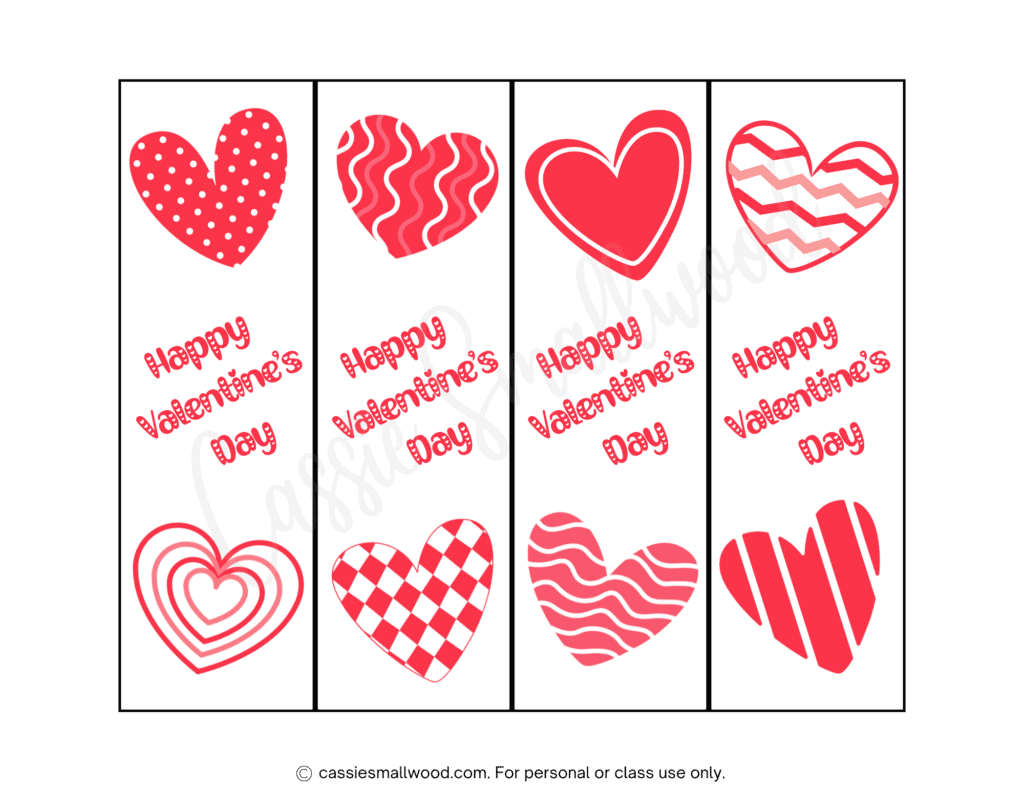 100 Ridiculously Cute Free Printable Valentine Bookmarks - Cassie regarding Printable Valentine Bookmarks