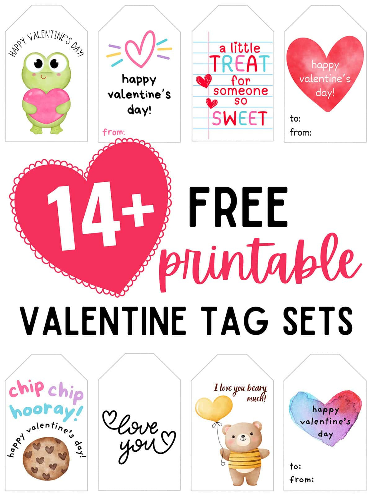 14+ Free Printable Valentine'S Day Tags - Aubree Originals intended for Happy Valentines Day Tags Free Printable
