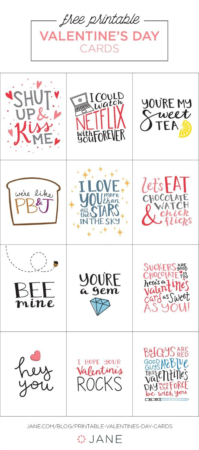 17 Free Printable Valentine Greeting Cards in Printable Valentine Sentiments