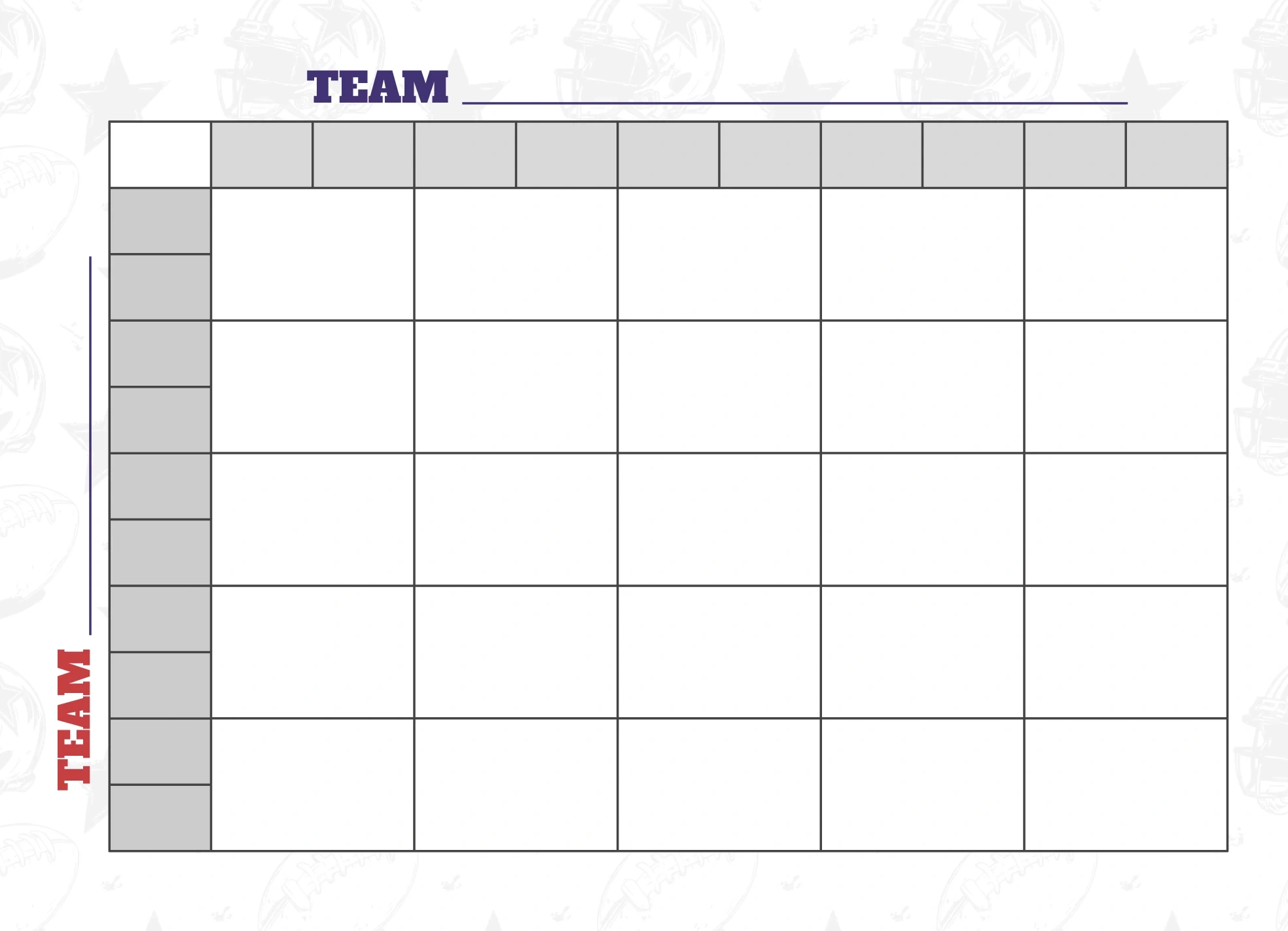 25 Square Football Grid Free Google Docs Template - Gdoc.io intended for 25 Super Bowl Squares Printable