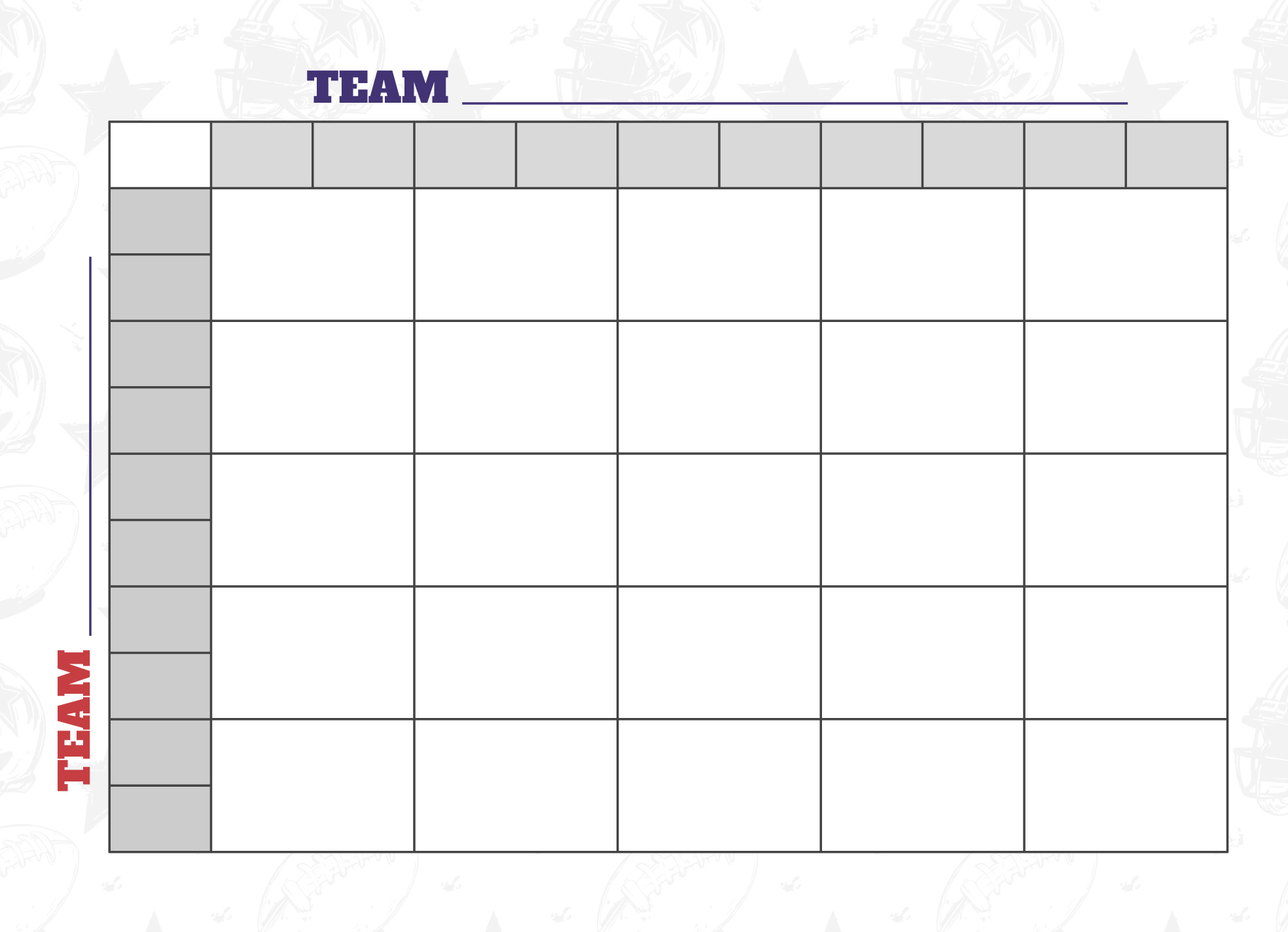 25 Square Football Grid Free Google Docs Template - Gdoc.io with Printable Super Bowl Box Sheet