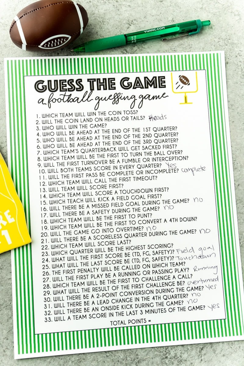 26 Best Super Bowl Party Games For Football Fans throughout Printable Super Bowl Party Games