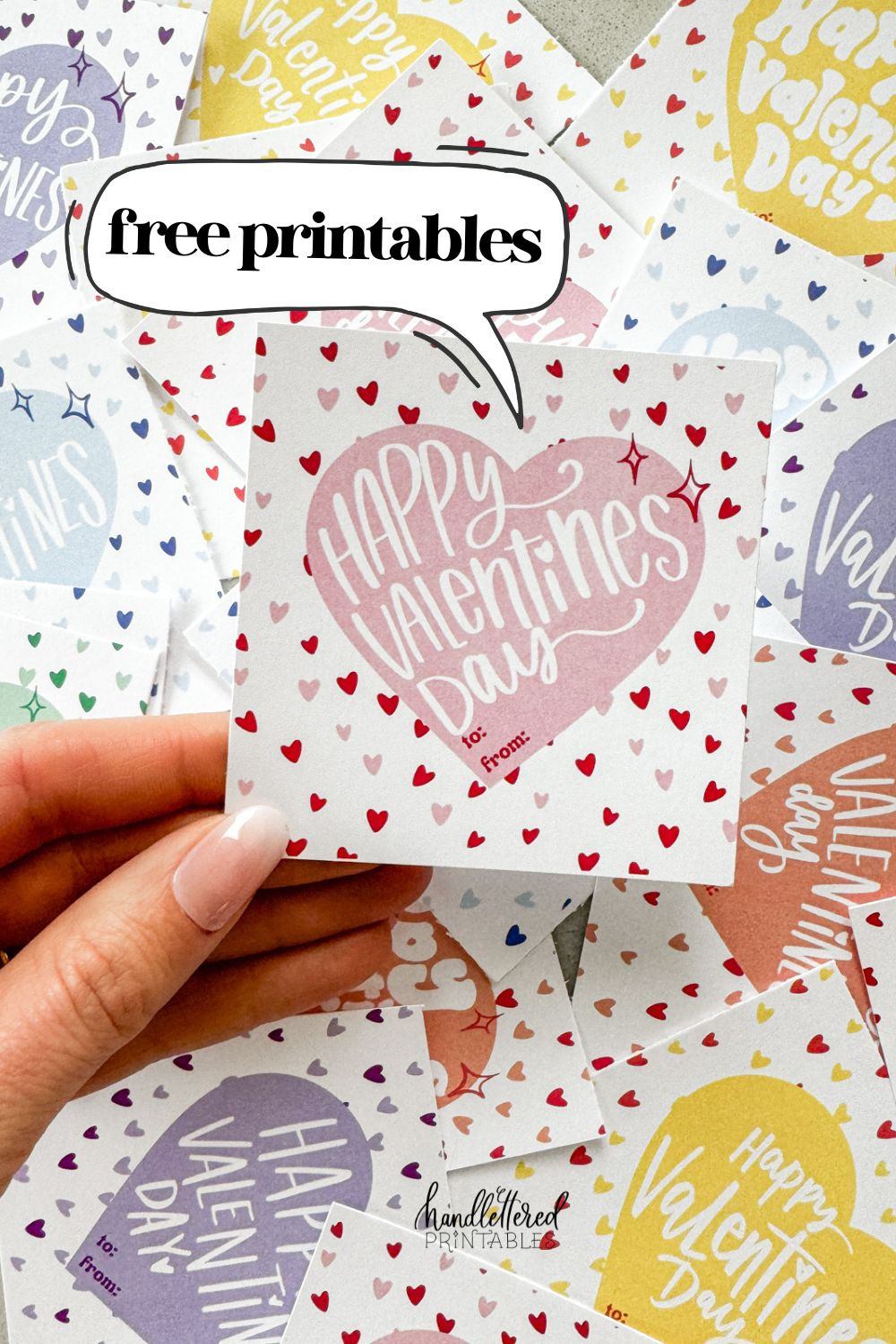 36 Free Printable Happy Valentine&amp;#039;S Day Cards - Hand Lettered within Free Happy Valentines Day Printable