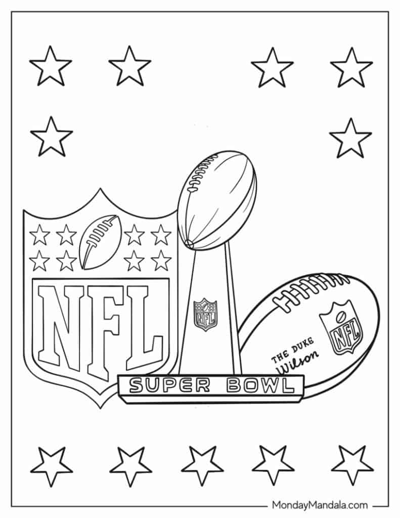 42 Football Coloring Pages (Free Pdf Printables) within Super Bowl Coloring Pages Printable