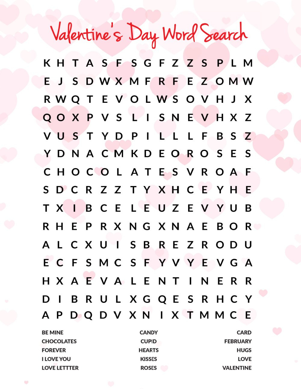 6 Printable Valentines Games For Kids with regard to Printable Valentine Game