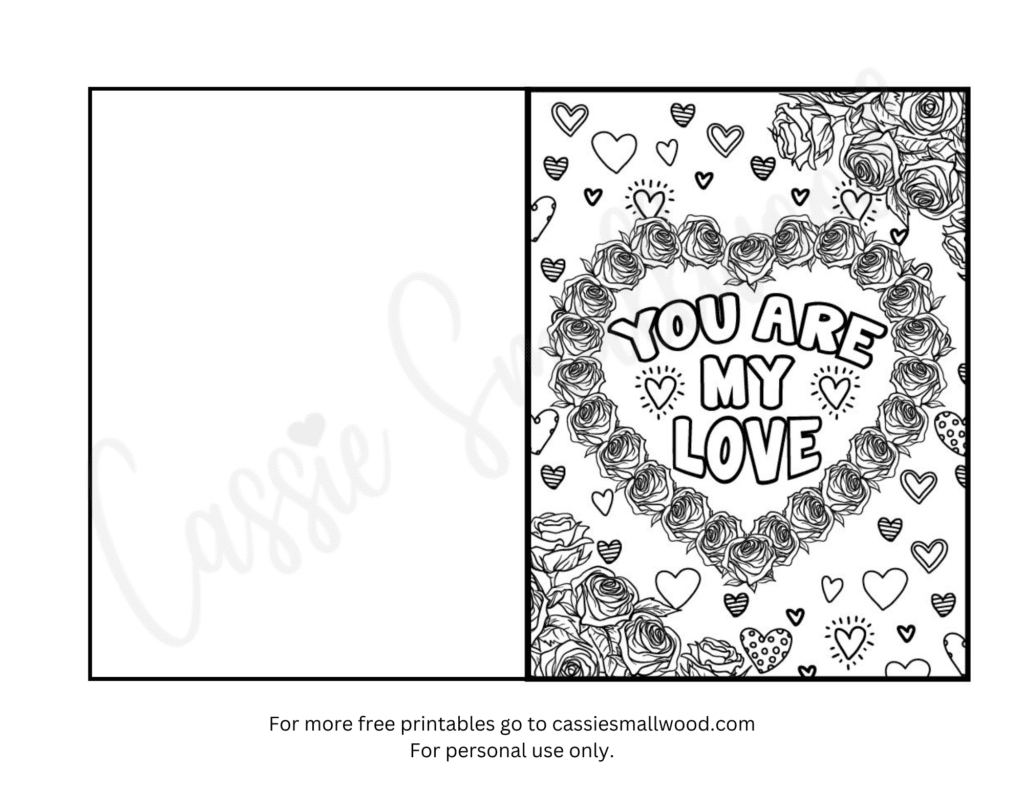 93 Cutest Printable Valentine&amp;#039;S Day Cards To Color - Cassie Smallwood for Foldable Valentines Day Cards Printable