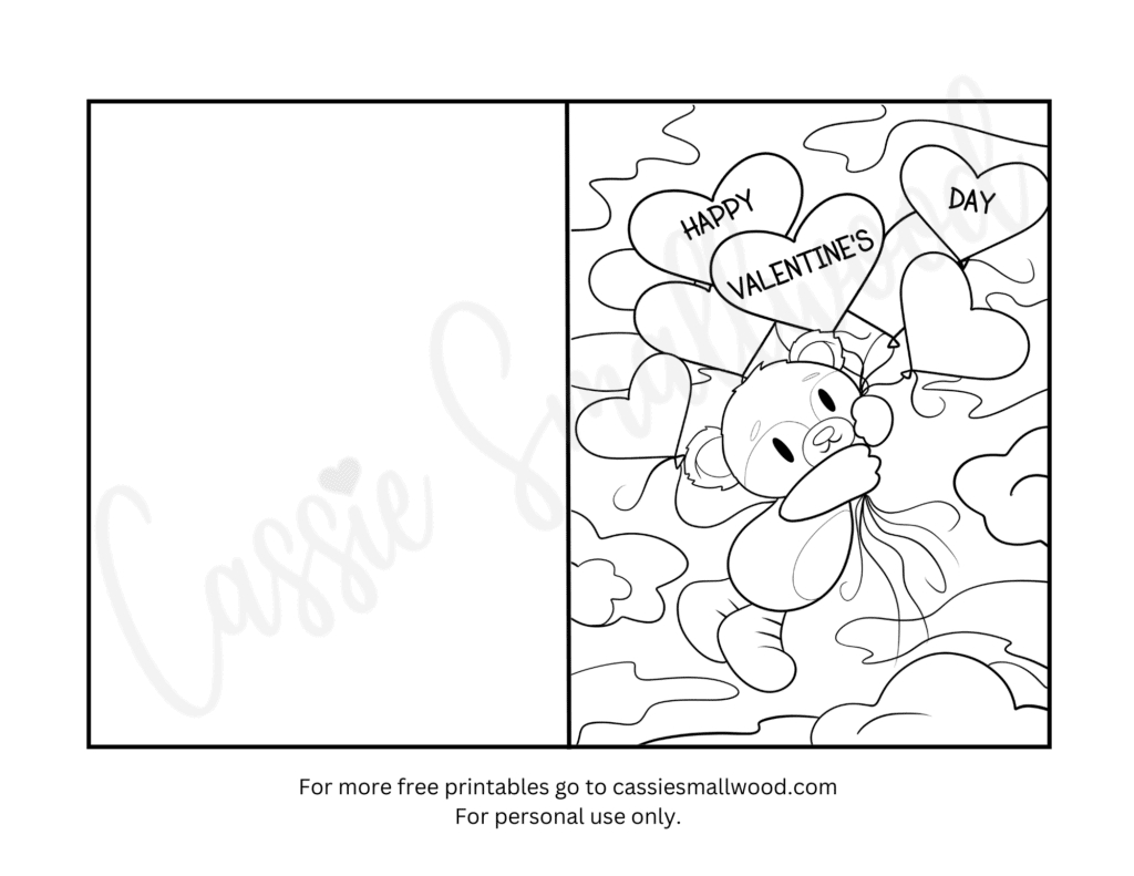 93 Cutest Printable Valentine'S Day Cards To Color - Cassie Smallwood regarding Free Printable Folding Valentine Cards