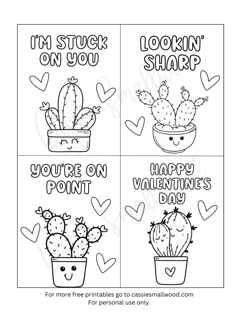 93 Cutest Printable Valentine&amp;#039;S Day Cards To Color - Cassie Smallwood regarding Printable Valentine Pages