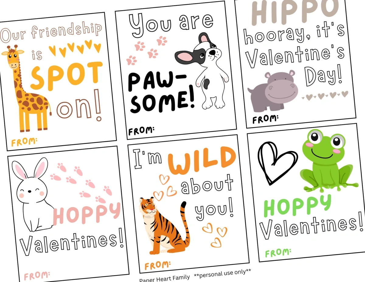Adorable Free Printable Animal Valentines throughout Printable Valentine Sayings