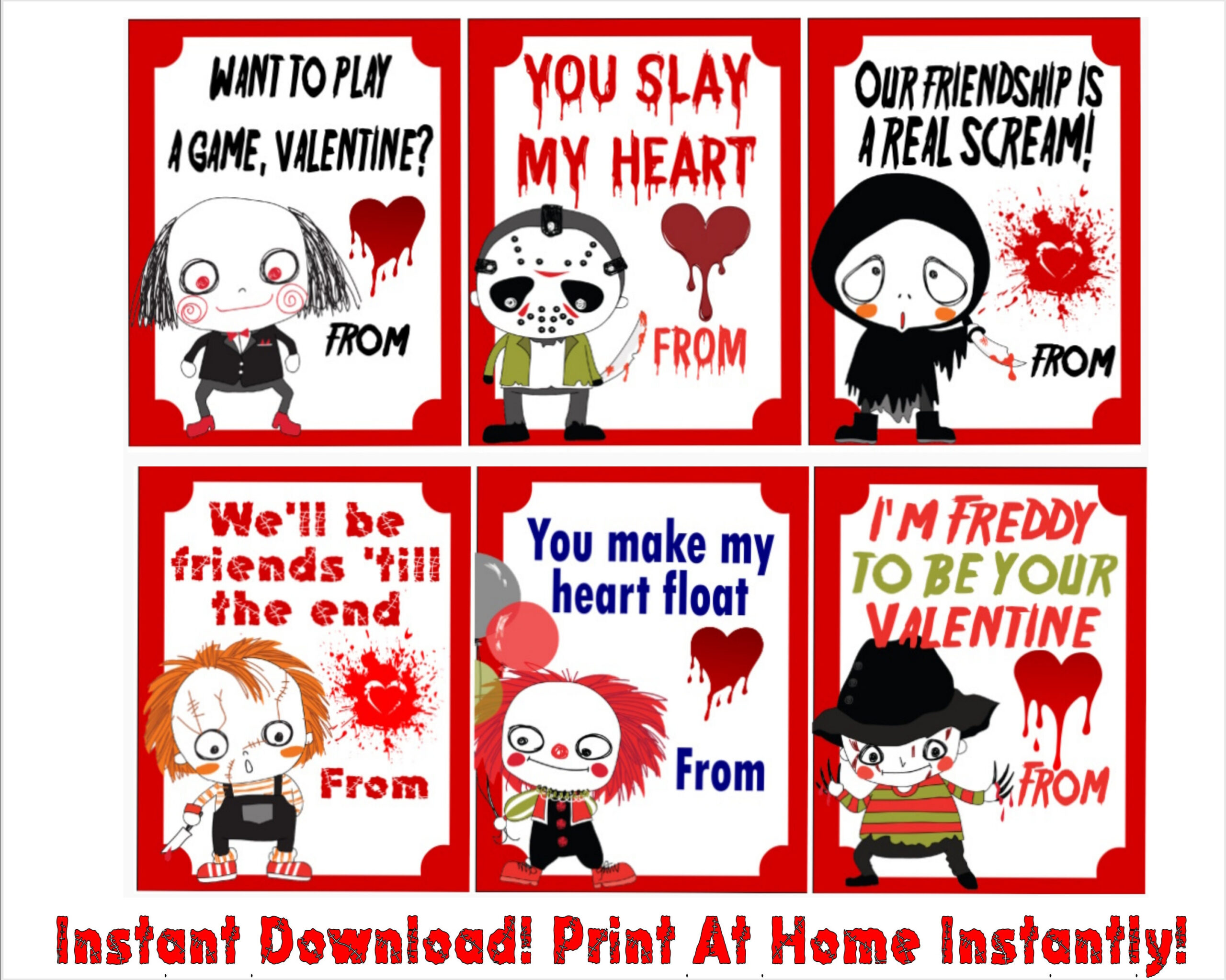 Adult Free Printable Valentines Crafts Virtual Valentine'S Day throughout Printable Horror Valentines Card