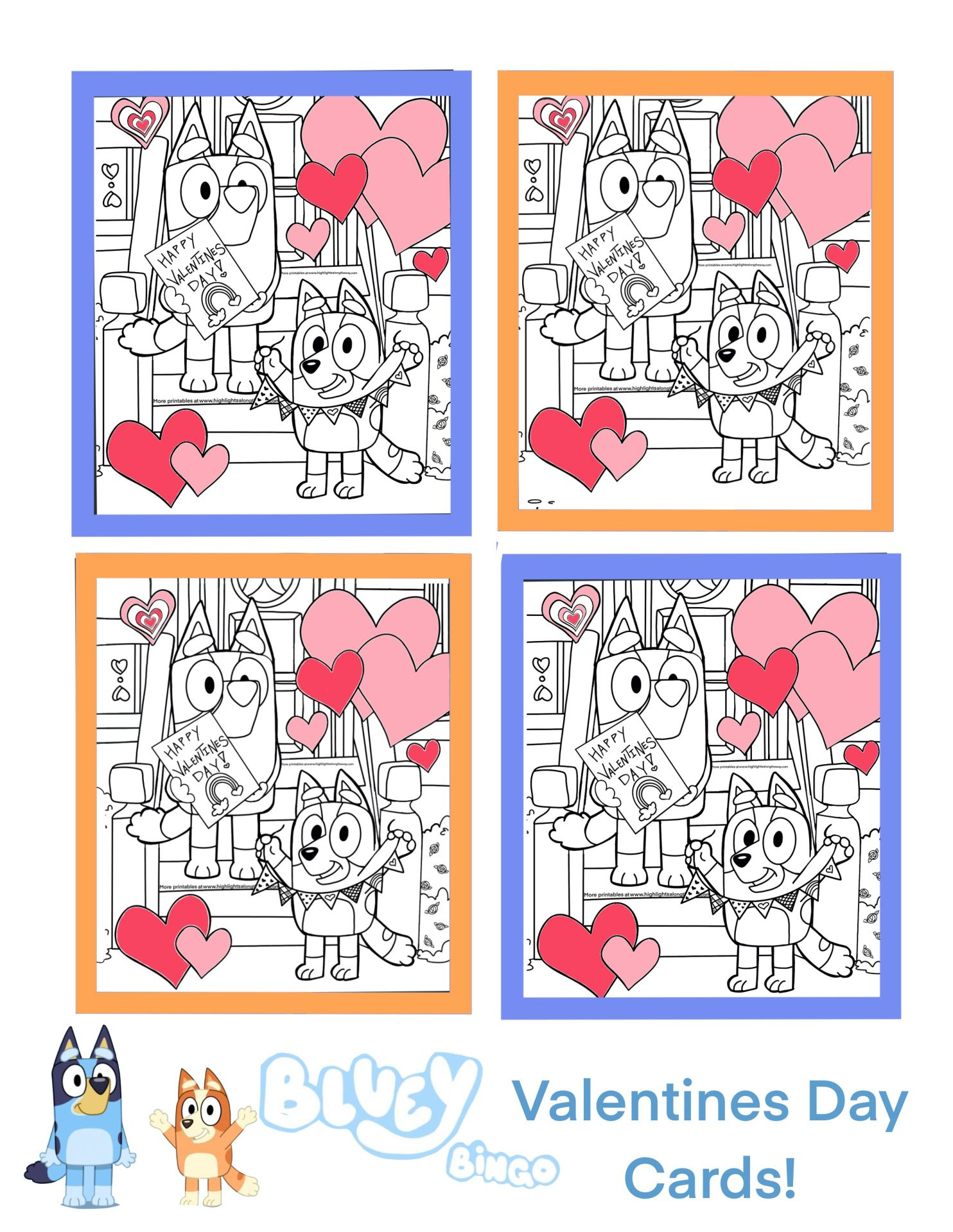 Bluey Valentine&amp;#039;S Day Cards - Instant Download Printables! intended for Printable Bluey Valentines Cards