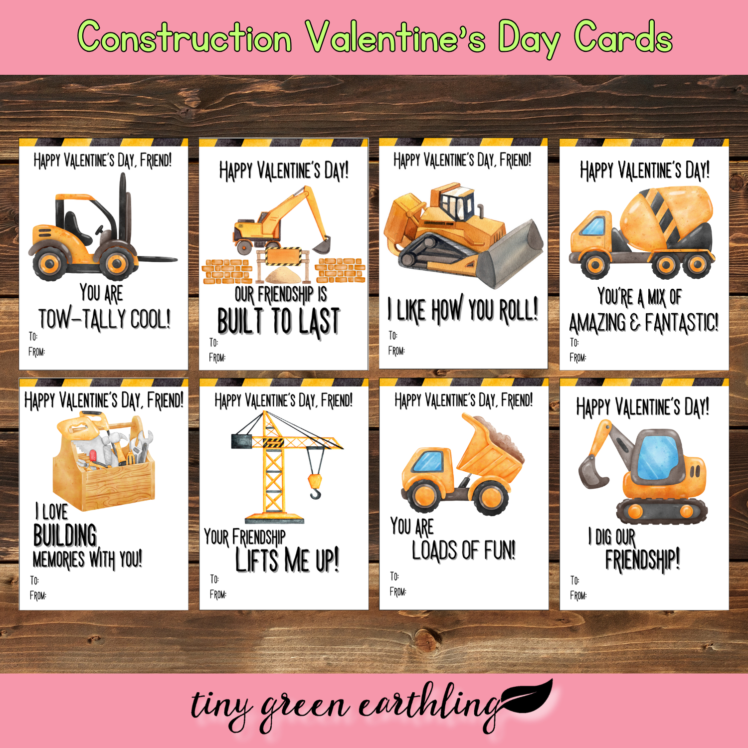 Construction Valentine&amp;#039;S Day Cards - Printable - Hey Mama Homeschool within Free Printable Construction Valentines