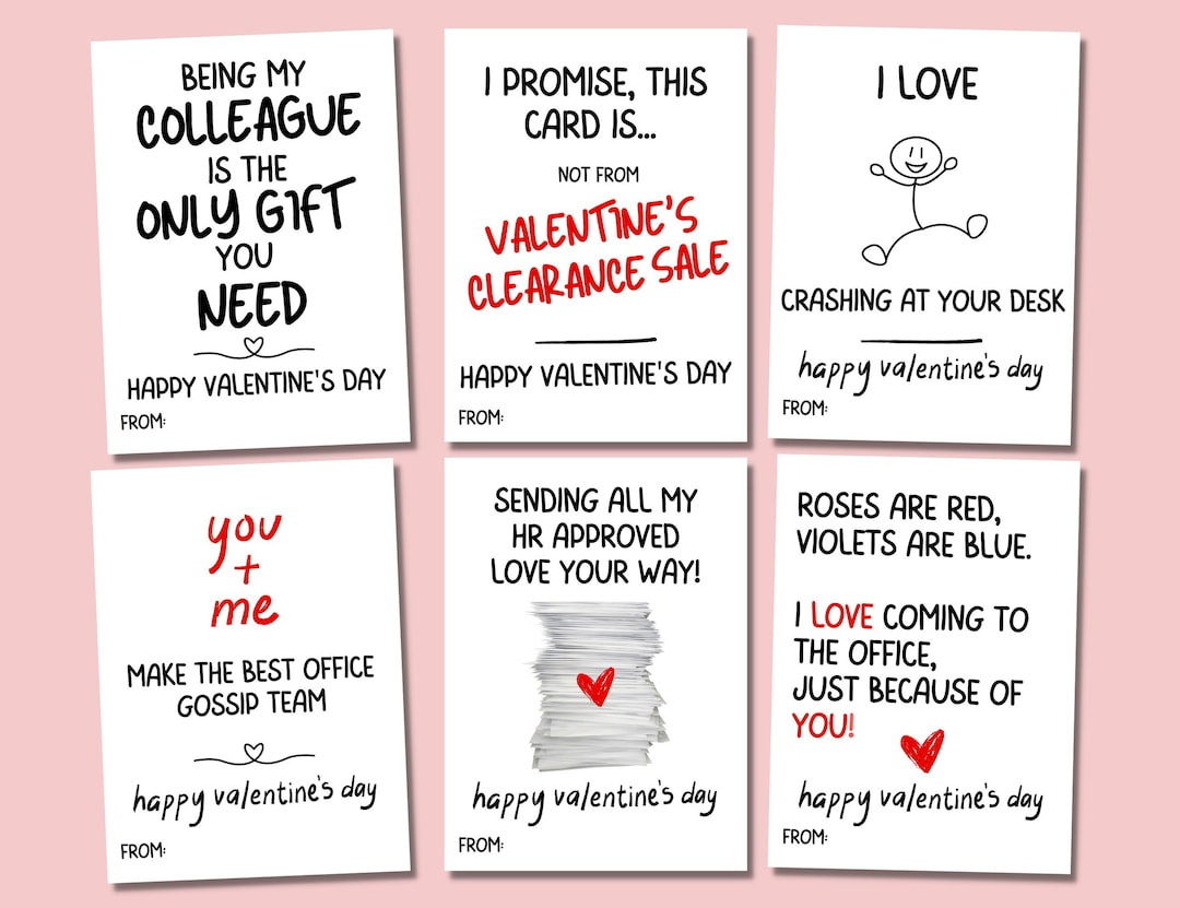 Coworker Valentines Cards, Funny Office Valentines Card/ Gift For regarding Printable Valentine Cards For Colleagues