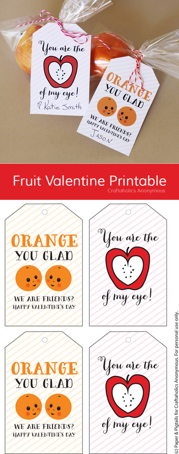 Craftaholics Anonymous® | Valentine Fruit Tags inside Printable Valentine Tags For Kids