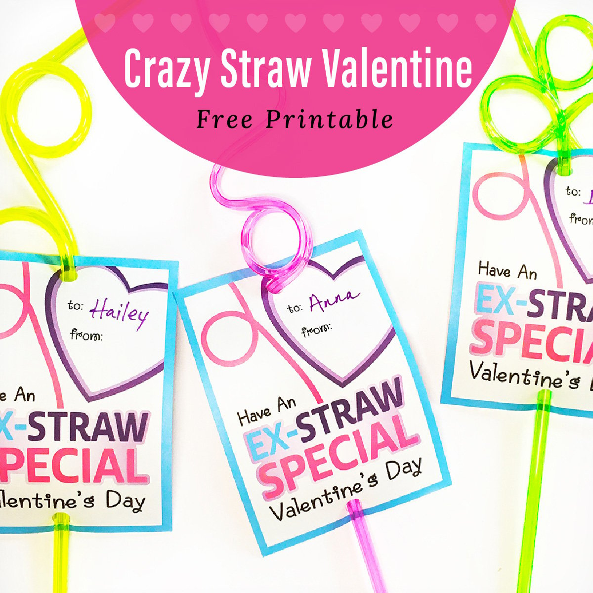 Crazy Straw Valentine - Free Printable &amp;lt; Craftidly with Crazy Straw Valentine Free Printable
