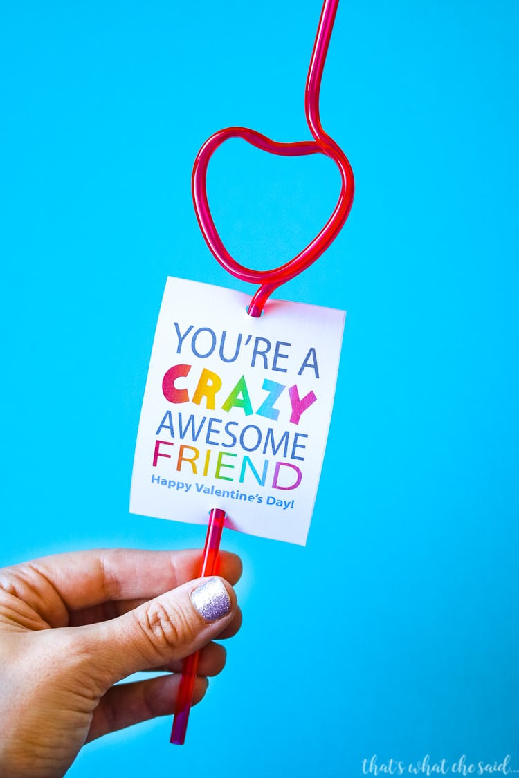 Crazy Straw Valentine | Non-Candy Valentine Idea – That&amp;#039;S What in Crazy Straw Valentine Free Printable
