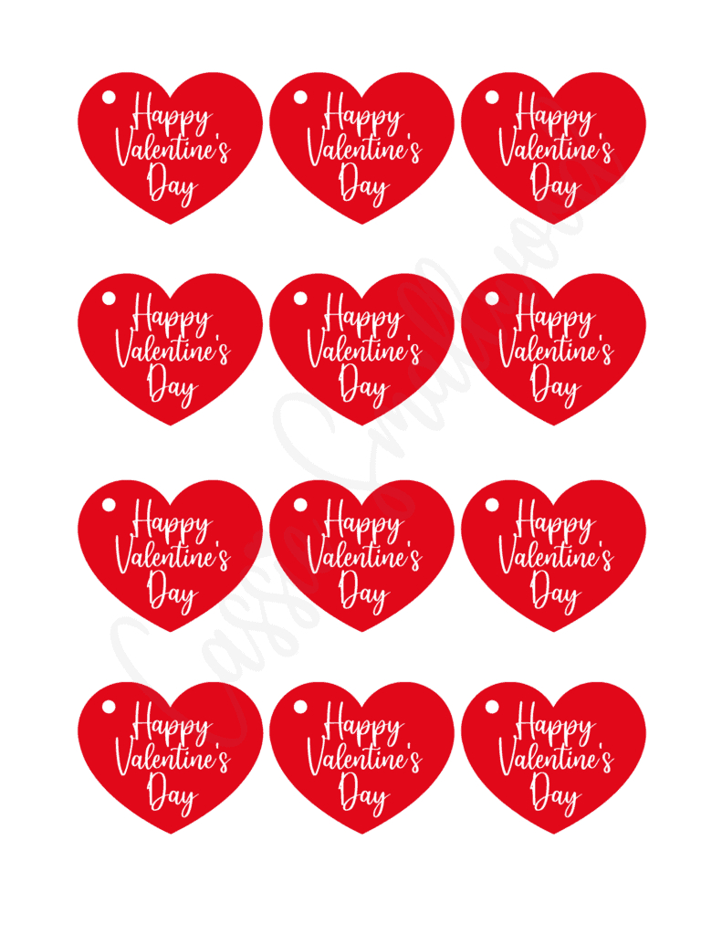 Cute Printable Happy Valentine'S Day Tags - Cassie Smallwood for Cute Free Printable Valentine Tags