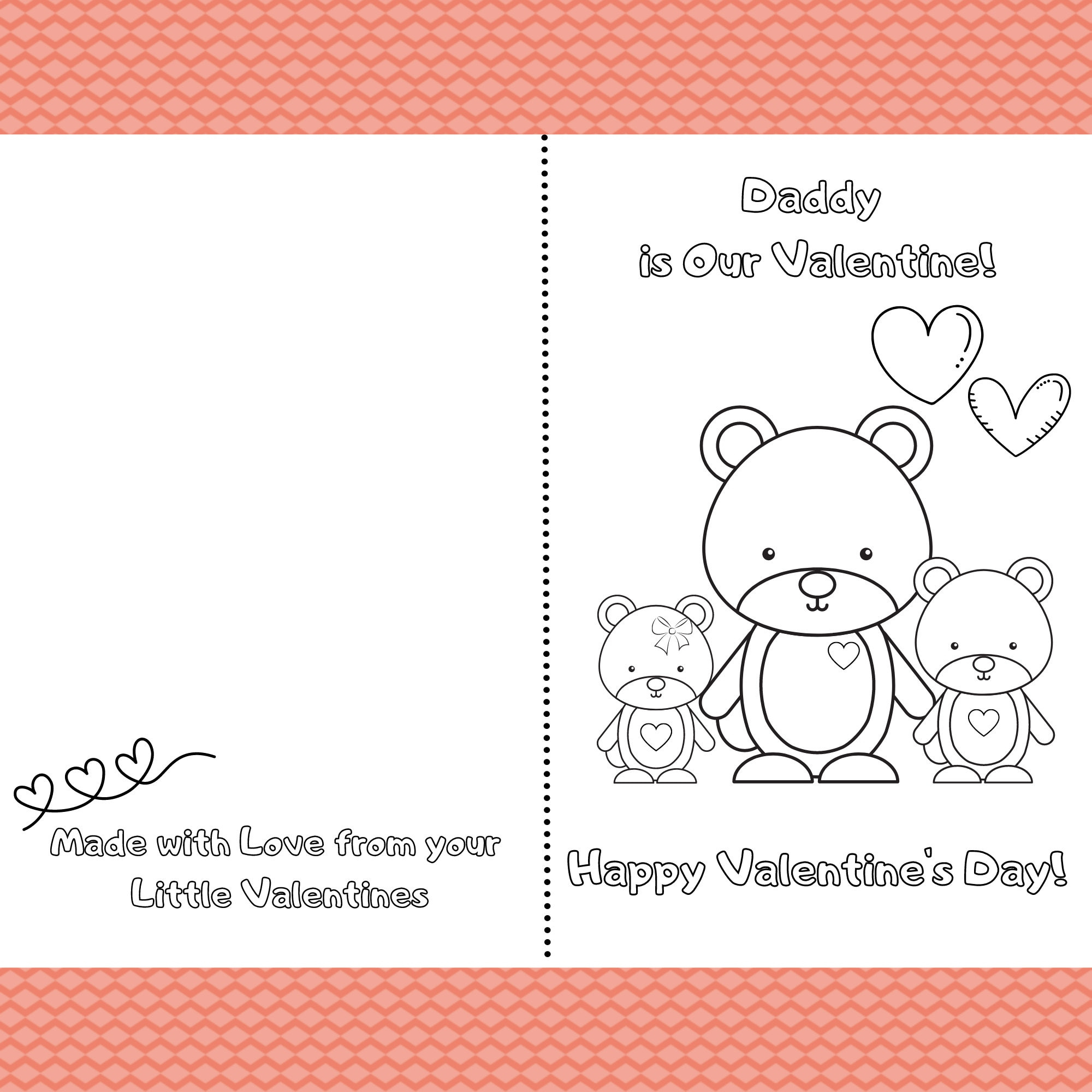 Daddy Is Our Valentine Printable Foldable Kids Valentine Card To pertaining to Foldable Printable Valentines Day Cards