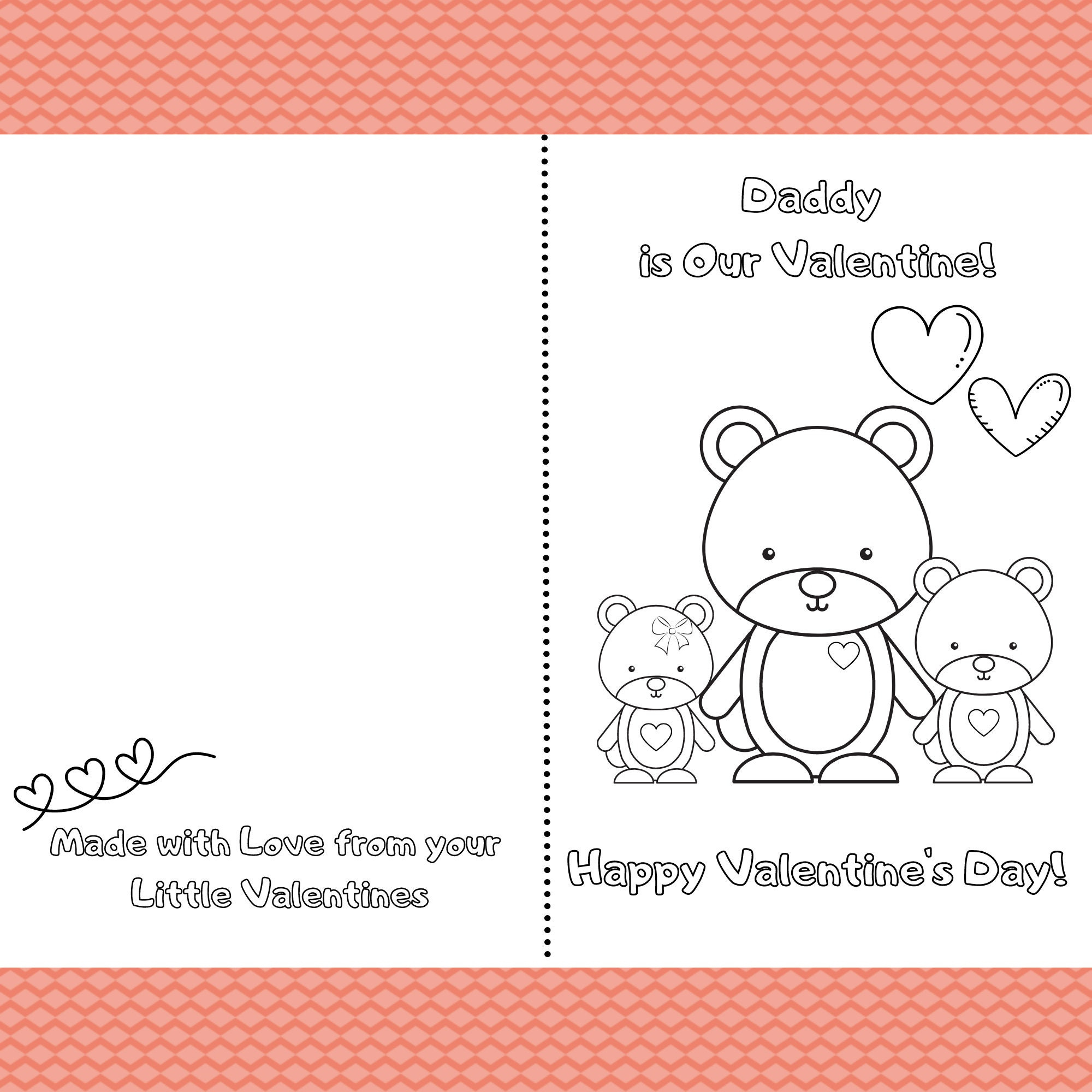 Daddy Is Our Valentine Printable Foldable Kids Valentine Card To with Foldable Valentines Day Cards Printable