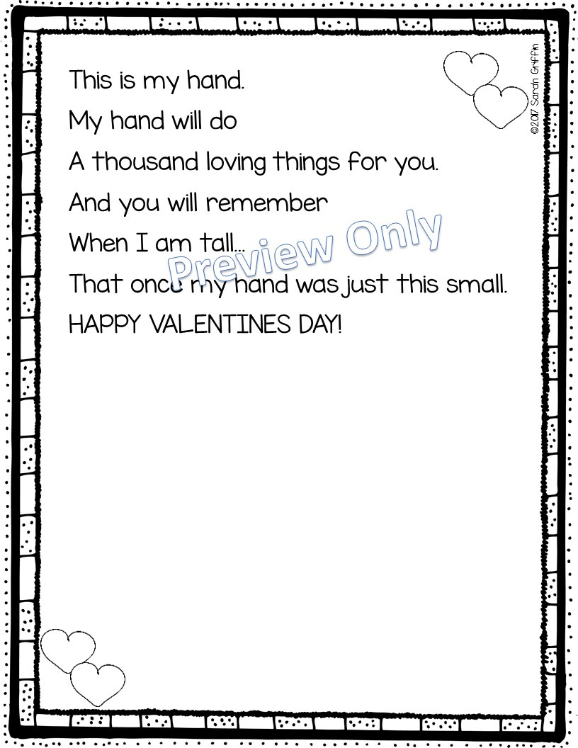 Daughters And Kindergarten: 5 Valentine'S Day Poems For Kids pertaining to Printable Valentine Poem From Child To Parent