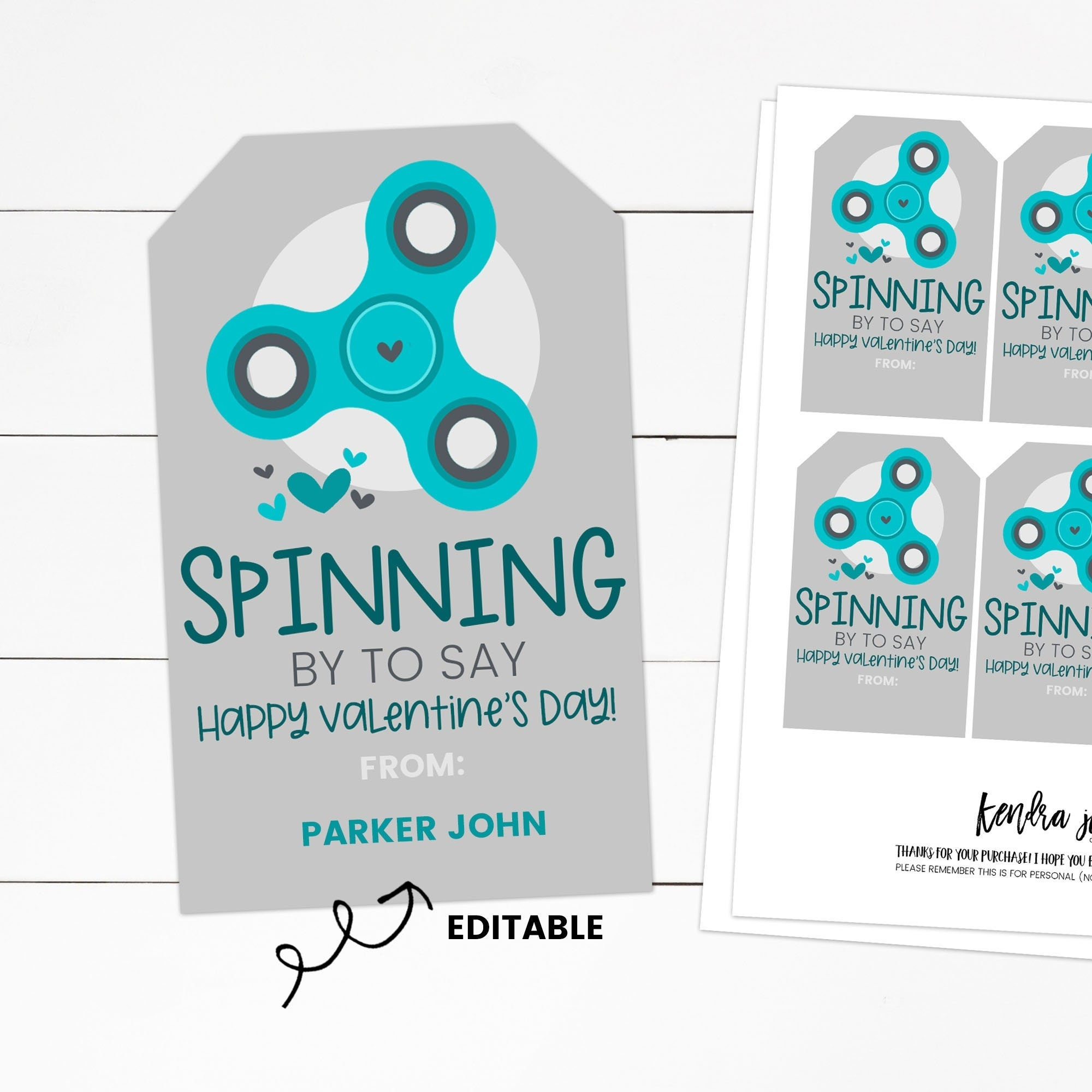 Fidget Spinner Valentines, Valentines Fidget Tag, Valentinstag within Fidget Spinner Valentine Printable