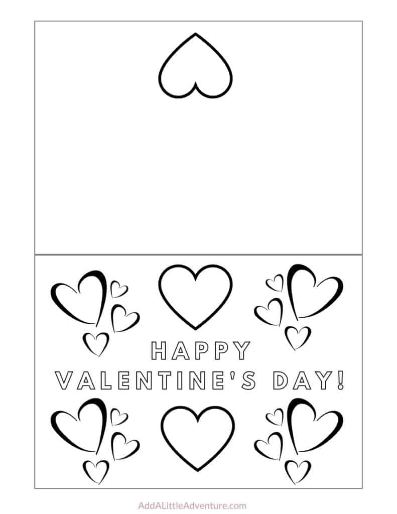 Foldable Printable Valentine&amp;#039;S Day Cards To Color in Free Printable Foldable Valentines Cards
