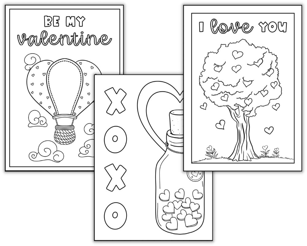 Foldable Valentine'S Day Coloring Cards (Totally Free!) - The within Free Printable Folding Valentine Cards