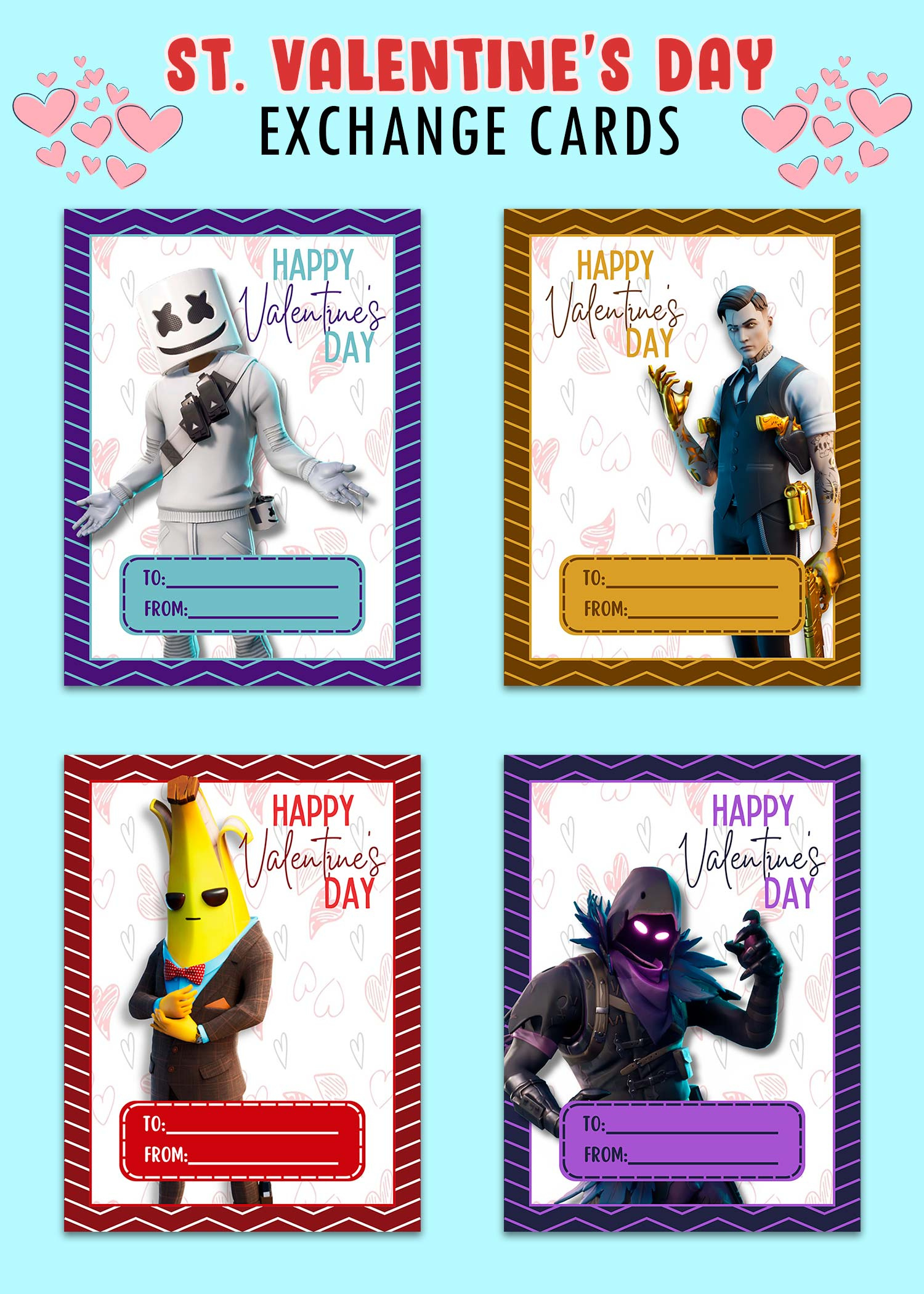 Fortnite Valentines Day Cards | Pixavite inside Free Printable Fortnite Valentines Cards