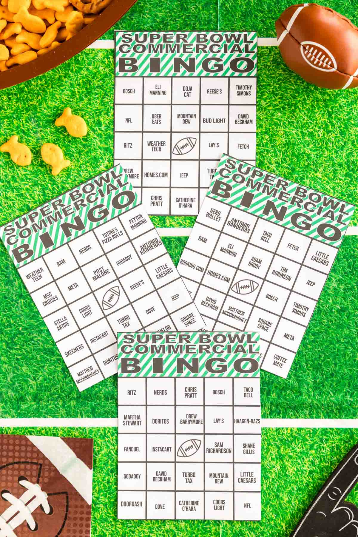 Free 2026 Super Bowl Commercial Bingo Cards - Play Party Plan in Free Printable Super Bowl Commercial Bingo Cards