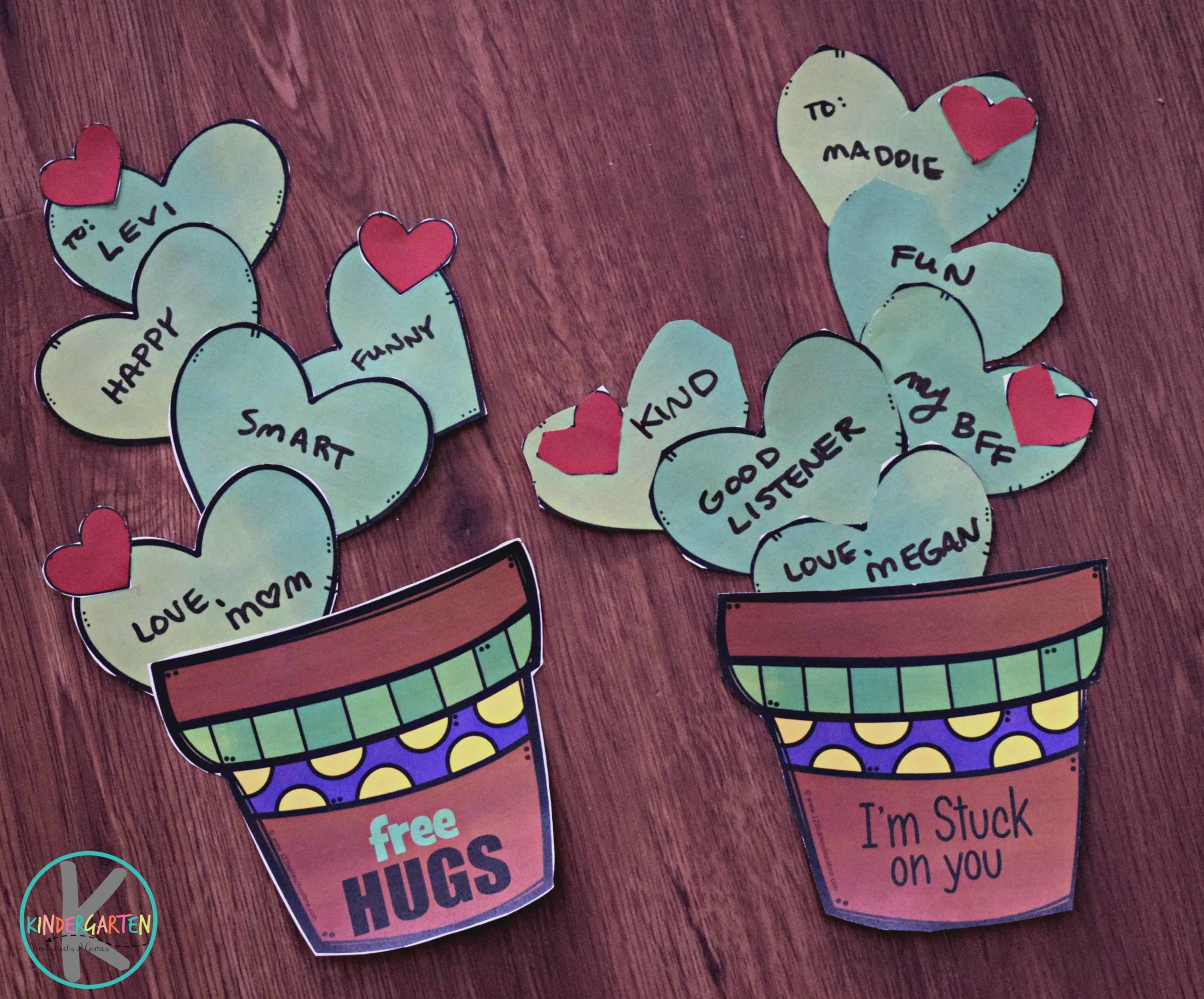 Free, Cute Printable Heart Cactus Craft For Valentines Day in Free Printable Valentine Crafts For Kids