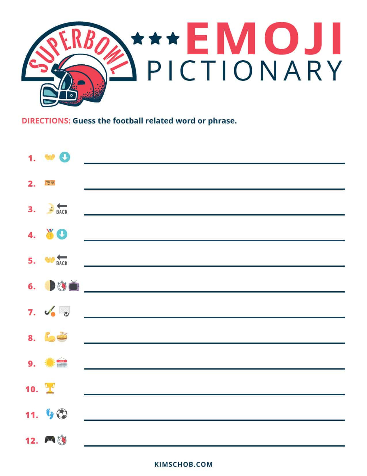 Free Football Printables - Printable Game Day Activities! - Kim Schob with regard to Free Printable Super Bowl Worksheets