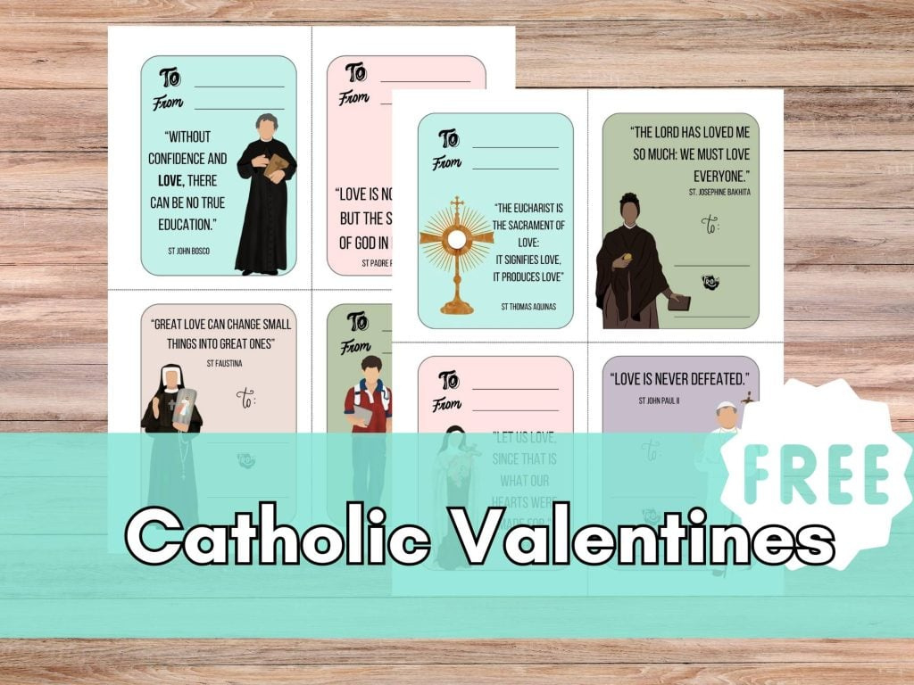 Free Printable Catholic Saint Valentines With Quotes - Kindling Wild within Free Printable Catholic Valentines
