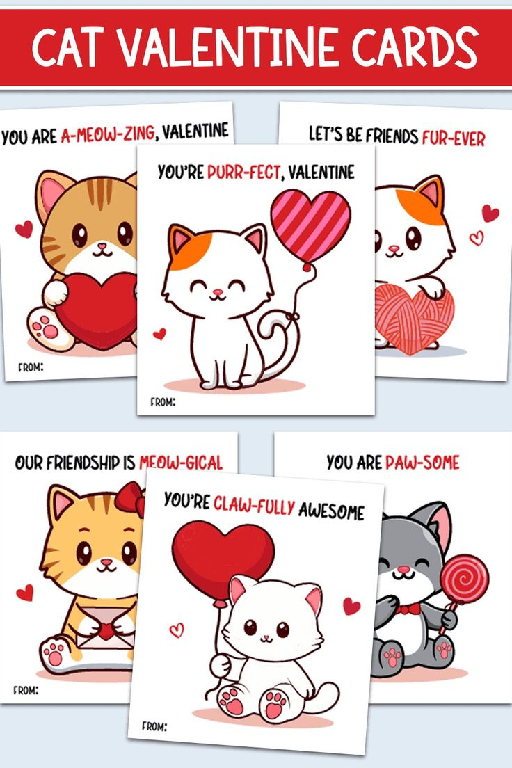 Free Printable Cute Cat Valentine'S Cards within Free Printable Cat Valentines