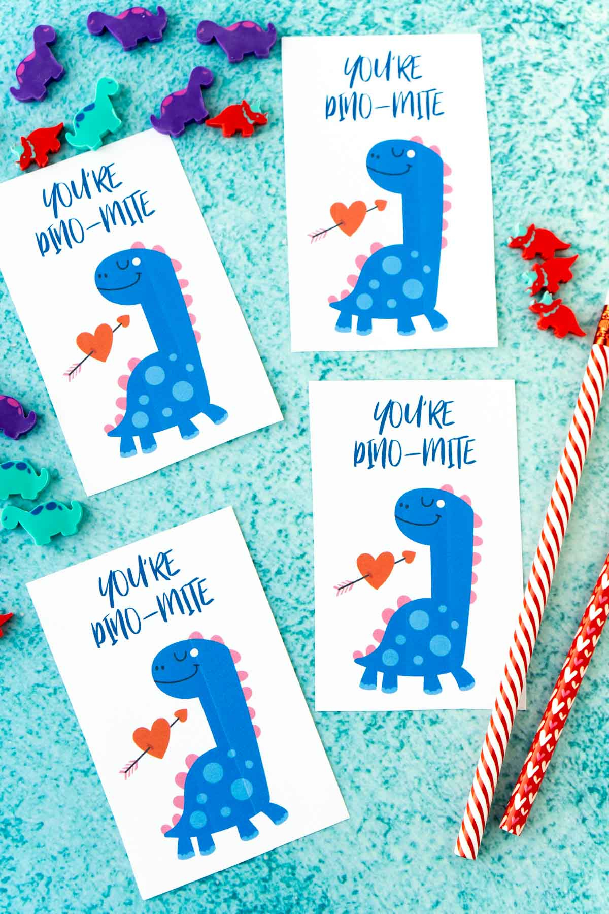Free Printable Dinosaur Valentine Cards For Kids - Play Party Plan with Dinosaur Valentines Cards Free Printable