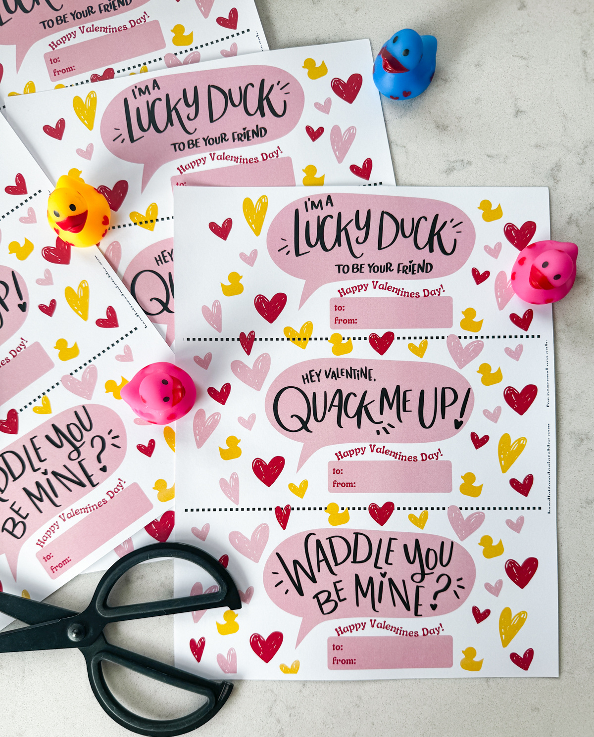 Free Printable Duck Valentines Cards - Hand Lettered Printables with Duck Valentine Printable Free