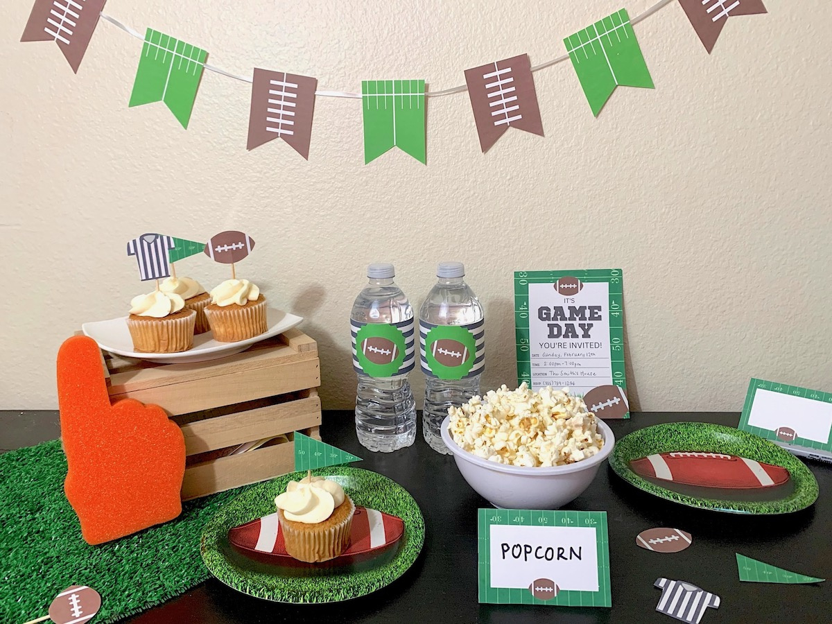 Free Printable Football Party Decorations - Invitations, Banner &amp;amp; More in Free Printable Super Bowl Party Decorations