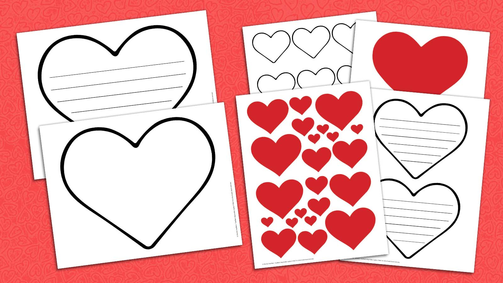 Free Printable Heart Bundle inside Printable Valentine Hearts